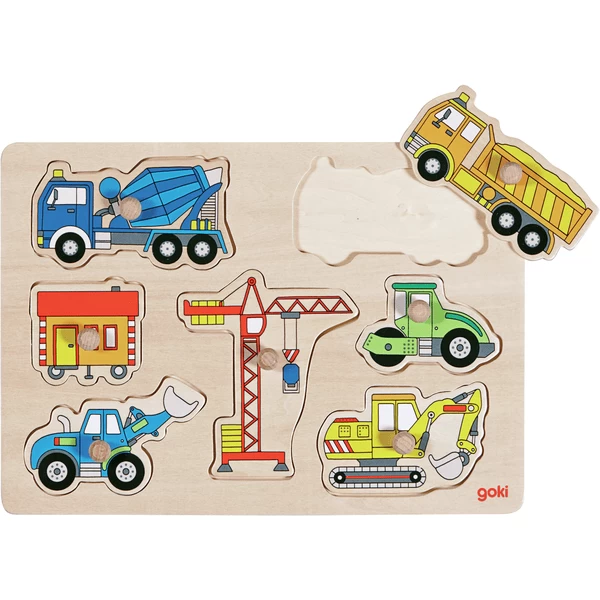 Goki Steckpuzzle Baufahrzeuge, 7 Teile 1 Goki Steckpuzzle Baufahrzeuge, 7 Teile