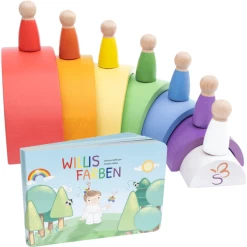 Schmetterline Holzbogen Und -puppen-Set Mit Buch "Willis Farben"